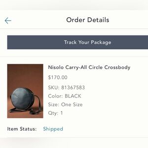 Nisolo brand. Bought at Anthropology. Circle crossbody bag.